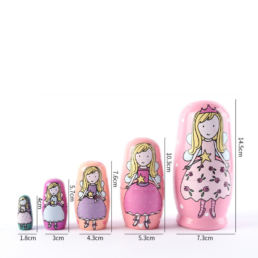 Angel Russian Nesting Dolls Wooden Matryoshka 5 Pcs