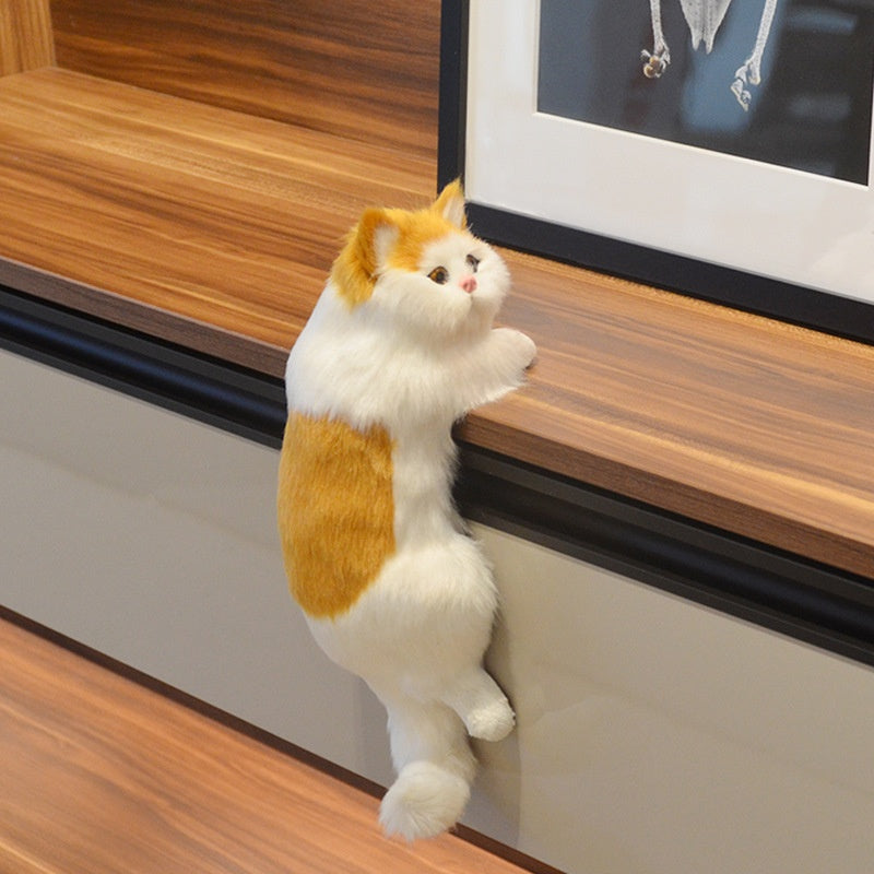 Realistic Hanging Fluffy Cat Ornament 11.8 Inch