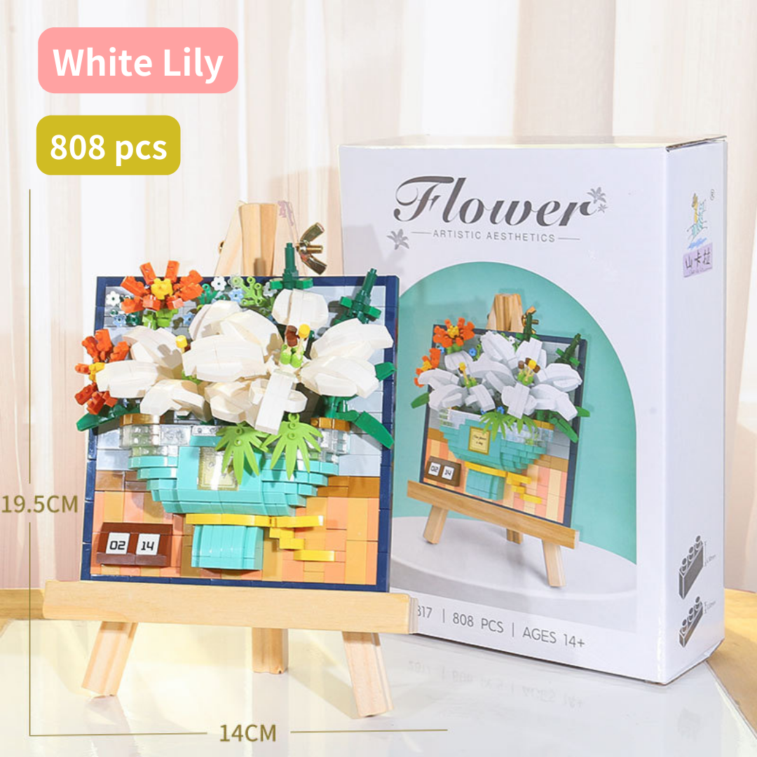 3D Flower Building Blocks with Easel