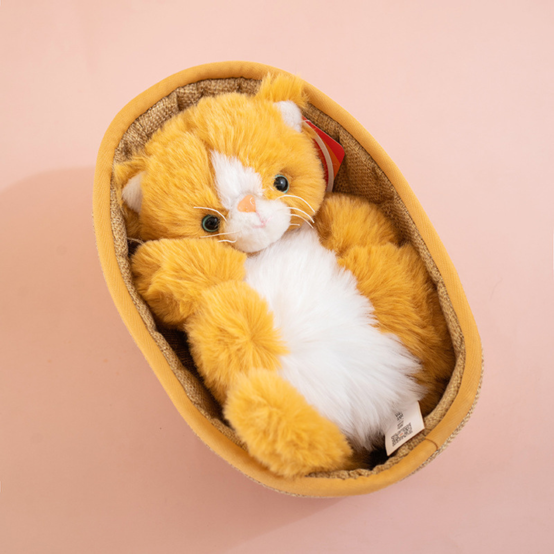 Cute Plush Baby Kitty with Bassinet 22cm/8.6inch