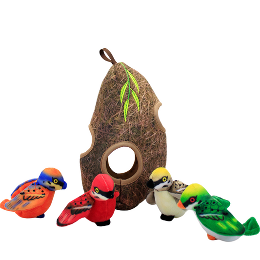 Bird Plush Toy Set with Bird Nest