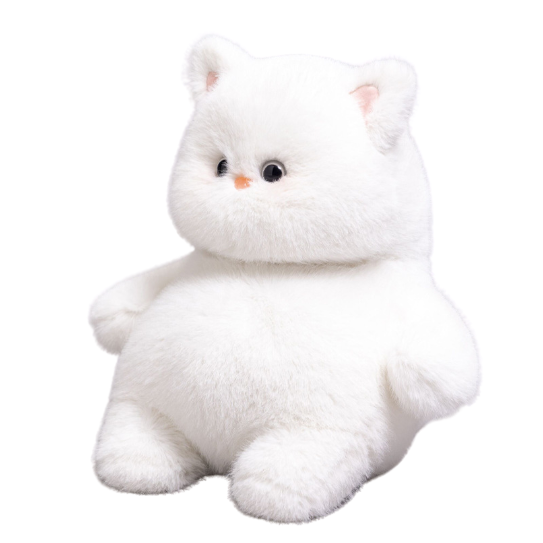 Sitting Fluffy Fat Cat Plushie 13.7 Inches