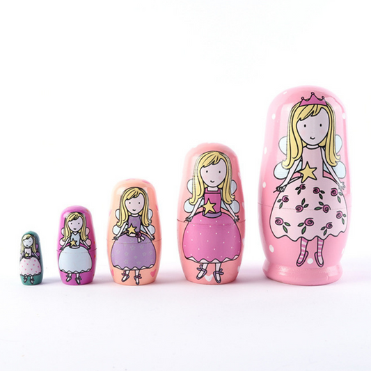 Angel Russian Nesting Dolls Wooden Matryoshka 5 Pcs