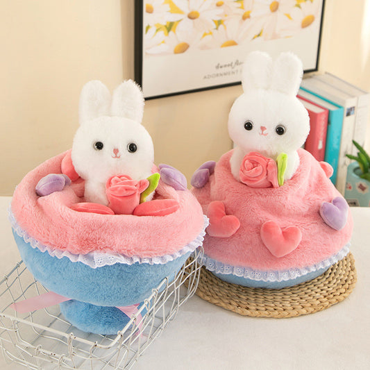 Reversible Bouquet Bunny Princess Plush Toy
