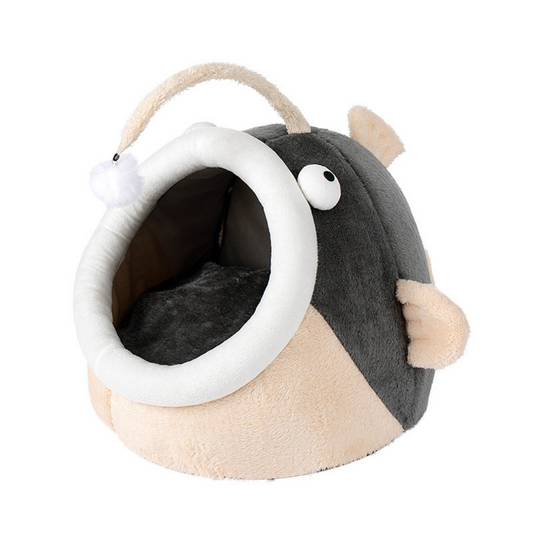 Plush Anglerfish Shape Cat Cave Bed