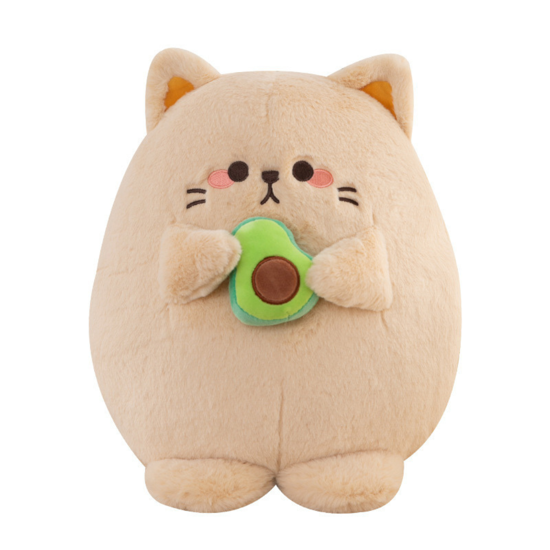 Cat Plush Stuffed Animal with Avocado