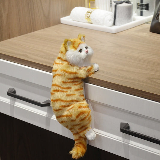 Realistic Hanging Fluffy Cat Ornament 11.8 Inch